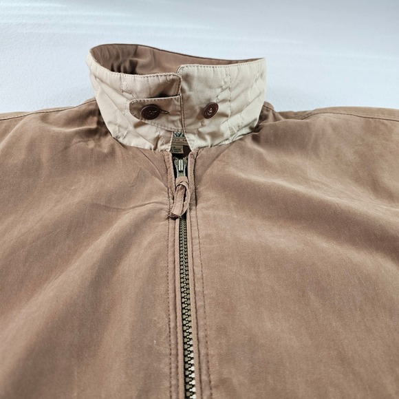 St John's Bay Bomber Jacket Men Large Brown Full Zip Lined Classic Ribbed Cuffs - Picture 7 of 15